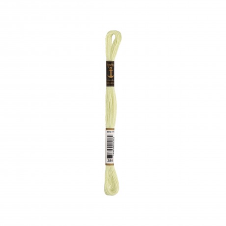 Meada de linha de bordar Anchor Stranded Cotton, filosele cor 259 verde Meada de linha de bordar Anchor Stranded Cotton, filosele cor 259 verde